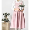 thumbnail image 5 of Cotton and Linen Kitchen Cooking Aprons Dress for Women with Pockets Cute for Baking Painting Gardening Cleaning,Pink, 5 of 5