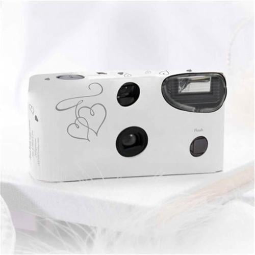 Weddingstar 550777 Enchanted Hearts White And Silver Single Use Camera