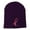 Purple, variant on Hot Pink Ribbon Breast Cancer Embroidered Short Beanie - Pink OSFM
