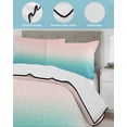 thumbnail image 4 of Pink Teal Ombre Summer Quilt Set Twin-XL Size,Soft Quilted Bedding Set with 2 Pillow Shams,Modern Abstract Art Gradient Aesthetics Lightweight All Season Bedspread Coverlet for Bedroom 68"x98", 4 of 6