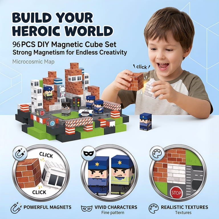 NCOSMOS 96PCS Magnetic Blocks Set, Safe Harmless, Magnet Building