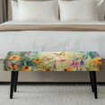 thumbnail image 3 of Jiueut Watercolor Butterfly Daisy Lavender Print Dining Bench Cover, Stain Resistant Bench Seat Protector Cover with Elastic Band Breathable Rectangle Seat Cushion Long Chair Cover for Home Hotel, 3 of 7