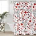 thumbnail image 2 of Small Stall Shower Curtain 36x72 Inch Narrow Half Size Orange Red Spring Floral Bath Curtains Bathroom Decor Vintage Botanical Colorful Elegant Waterproof Fabric Shower Curtain Set with Hooks 36 Inch, 2 of 6