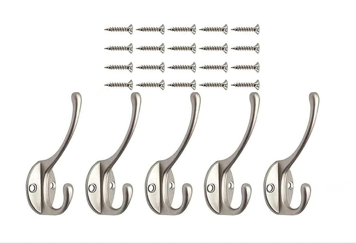 5 PCS Wall Mounted Coat Hook, Coat Hook for Door, Bathroom Hooks, Towel Hook, Multipurpose Hooks