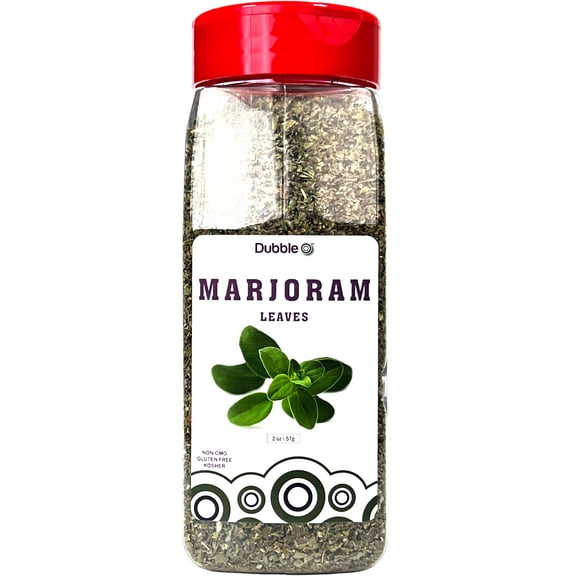 Marjoram Leaves / Flakes - 2 oz. - Non GMO, Kosher, Halal, and Gluten - Dubble O Brand