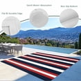 thumbnail image 3 of Red Navy Blue Striped Outdoor Rug 4x6 Ft - Reversible Patio Rug Outdoor Camping Rugs, Contemporary Minimalist Aesthetic Indoor Outdoor Area Rugs, Non-Slip Outdoor Carpet Runner for Deck/Porch, 3 of 8