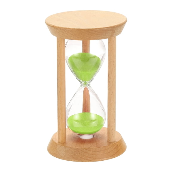 Uxcell 20 Minutes Sand Timer, 1 Pcs Wooden Sand Watch High Glass Sandglass Timer for Living Room Home Office Restaurant Decoration, Green