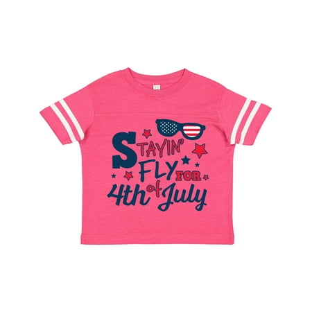 

Inktastic Stayin Fly for 4th of July with Sunglasses and Stars Gift Toddler Boy or Toddler Girl T-Shirt