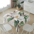 thumbnail image 6 of Flowers Leaves Table Cloth Waterproof Tablecloths, Farmhouse White Botanical Magnolia Retro Tablecloth Dining Table Cover for Kitchen Party Tabletop Outdoor, Square Tablecloth 60x60 Inch, 6 of 9