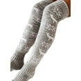 thumbnail image 6 of Licupiee Women's Christmas Socks Christmas Thigh High Socks, Snowflake Print Knit Over The Knee Stockings for Fall Winter, 6 of 6