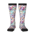 thumbnail image 2 of Picia Women Crew Soft Moisture-wicking Socks Colorful Watercolor Dots Pattern Design Cotton Socks, One Size fit All, 2 of 9