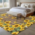 thumbnail image 4 of 6'x9' Area Rugs, Sunflower Indoor Outdoor Area Rug for Living Room Bedroom, Brown Wood Grain Rustic Farmhouse Bee Washable Bathroom Rugs Kitchen Floor Carpet Mats Home Decor Aesthetic, 4 of 8