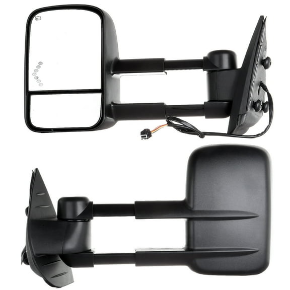 ECCPP Towing Mirrors Replacement fit for 2007-2013 Chevy/GMC Silverado/Sierra Truck Tow Mirrors Power Heated with Arrow Signal Light Driver and Passenger Side Pair(Just 07 New Body Style)