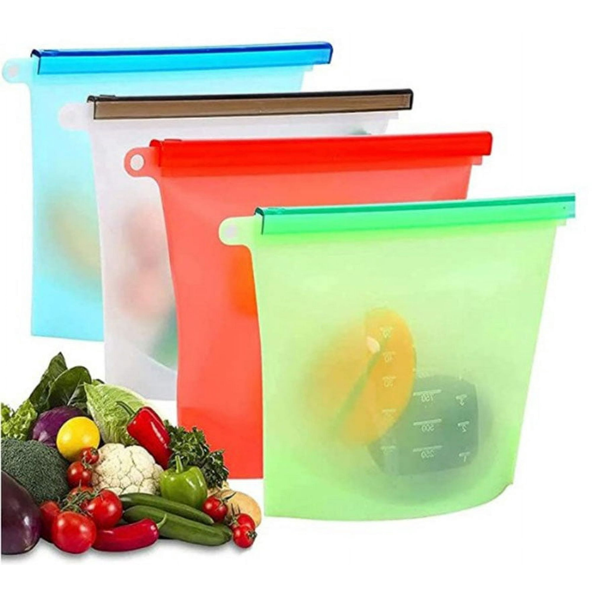 Lot De 4 Sacs De Conservation Réutilisables Stasher - Silicone - Plusieurs Tailles