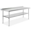 Gridmann NSF Stainless Steel Commercial Kitchen Prep & Work Table with Backsplash - 72 L x 24 W Inches
