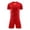 Red, variant on Virmaxy Color Block V-Neck Football Uniform Short Sleeve Breathable Soccer Jersey and Shorts for Casual Wear and Sports Activities for 3-13Y