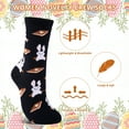 thumbnail image 4 of COOPLUS 5 Pairs Easter Crew Socks for Women Novelty Rabbit Egg Chick Pattern Socks for Gift, 4 of 8
