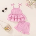 thumbnail image 4 of Tiny Cutey Toddler Girls Outfits Baby Summer Sleeveless Sling Top Shorts Clothes Set for 18-24 Months, 4 of 8