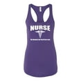 thumbnail image 2 of Nurse the Hardest Job You'll Ever Love | Womens Pop Culture Jersey Racerback Tank Top, Purple Rush, Large, 2 of 3