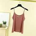 thumbnail image 2 of Wyobmus Womens Spaghetti Straps Tank Tops Adjustable Modal Camisole Solid Sim Fitted Sleeveless V Neck Cami Tank Tops Basic Shirt A-Pink, 2 of 4