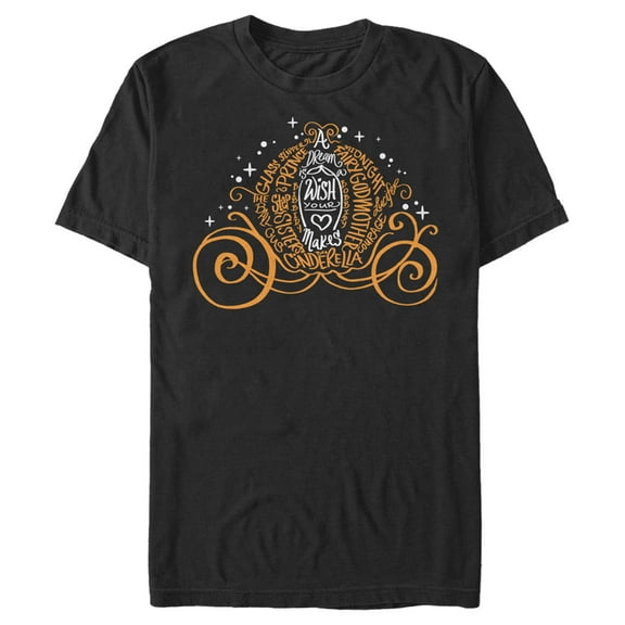 Men's Cinderella Cinderella Magical Pumpkin Carriage Graphic Tee Black Small
