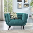 thumbnail image 3 of Modern Contemporary Urban Design Living Room Lounge Club Lobby Armchair Accent Chair, Fabric, Aqua Blue, 3 of 4