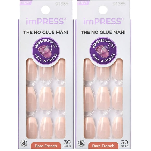 Press On Nails Impress Impress con forma de ataúd mediano francés «genuino»