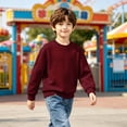 thumbnail image 5 of Annhoo Girls Plain Crewneck Sweatshirts Drop Shoulder Long Sleeve Loose Fitted Soft Trendy Kids Vacation Tops, 5 of 9