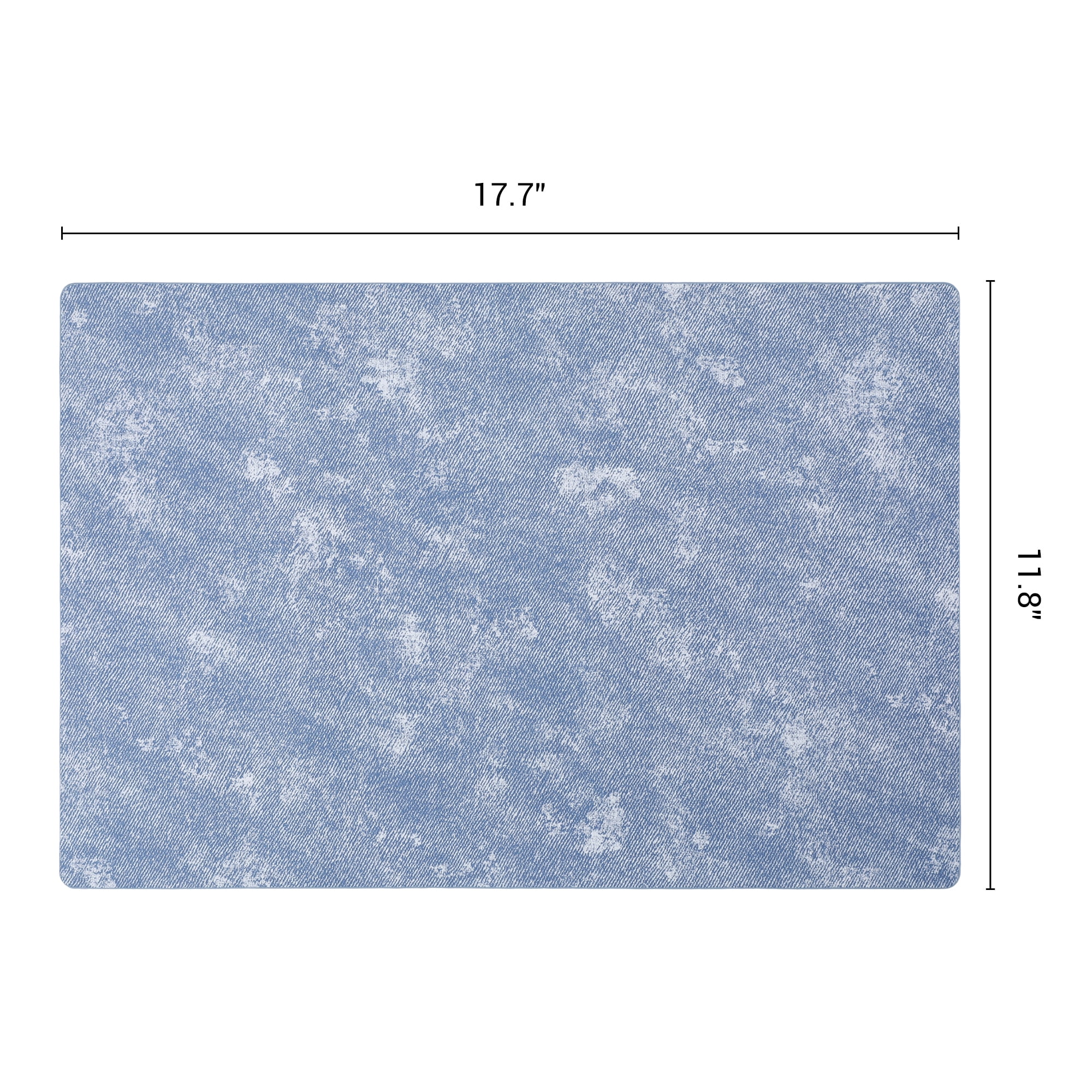 Unique Bargains Rectangle 6Pcs Faux Leather Washable Table Mats Light Blue 17.7x11.8inch