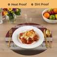 thumbnail image 4 of Red Floral Round 15 Inch Placemats Set of 4, Modern Farmhouse Leaves Brown Striped HeatResistant Non Slip Place Mats for Dining Table, Wipeable Braided Kitchen Table Mats for Housewarming, 4 of 9