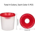 thumbnail image 6 of 20 Pcs No Spill Plastic Paint Cups 4 Assorted Colors Palette Cups with Lids Art Supply for Paint School Classroom DIY, 6 of 7