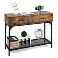 thumbnail image 1 of Costway Console CouchTable with 2 Drawers Metal Frame Entryway Table for Living Room, 1 of 10