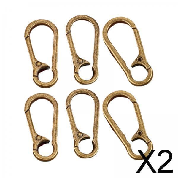 2x 6 Uds Llavero con Gancho de Mosquetón, Clips de Llave Ligeros Desgastados para Cinturón, Gancho de Mosquetón con Resorte para Arnés de Correa de Pe 2 piezas