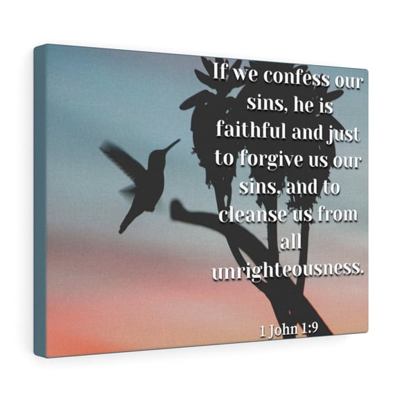 Scripture Walls Forgive Us 1 John 1:9 Bible Verse Canvas Christian Wall Art Ready to Hang Unframed