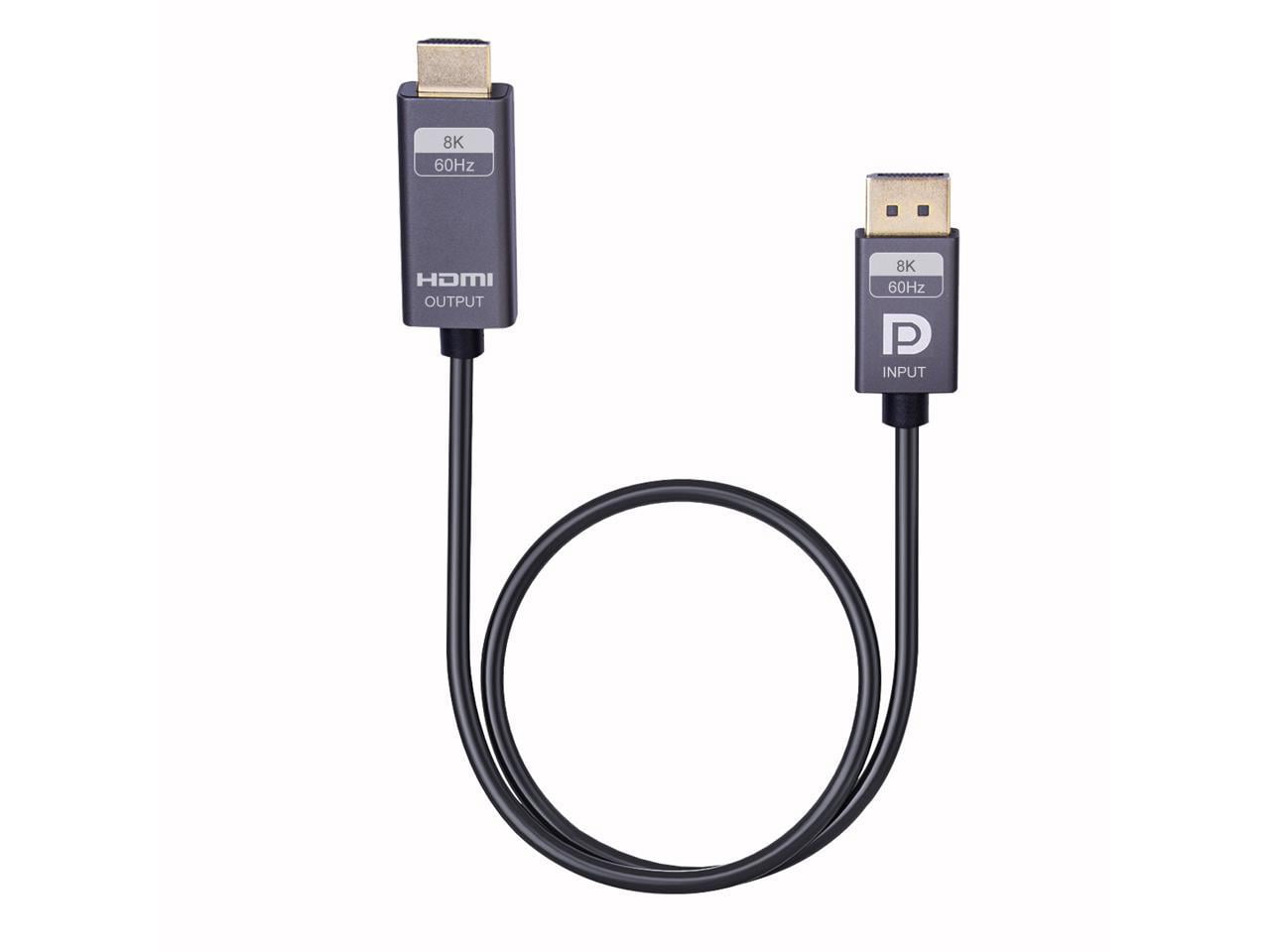 Nippon Labs 20DP14-HDMI21-6MM DisplayPort 1.4 to HDMI 2.1 Gold Plated Cable - 6FT. - 8K@60Hz - DP1.4 to HDMI 2.1V Adapter- HDR - DP to HDMI - 8K Adapter Cable