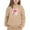 Khaki, variant on Girls Hooded Sweatshirt With Bow Printed Crew Neck Long Sleeve Casual Top For Big & Little 2025 2026 Fall Winter Clothes - Beige,2-3 Years