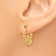 thumbnail image 3 of 14k Yellow Gold Claddagh Hoop Earrings Celtic, 3 of 8