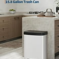 thumbnail image 4 of Garvee 15.85 Gallon Kitchen Garbage Can with Liner Rim & Soft Close Plastic Lid, White, 4 of 7