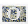 thumbnail image 1 of S4Sassy Beige Leaves & Peony Floral Washable Placemats & Napkins Table Decor Dining Mats, 1 of 3