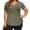 A75 Army Green, variant on Plus Size Shirts for Curvy Women Solid V Neck Short Sleeve Summer Tops Loose Fit Casual Basic T-Shirt Black XXL