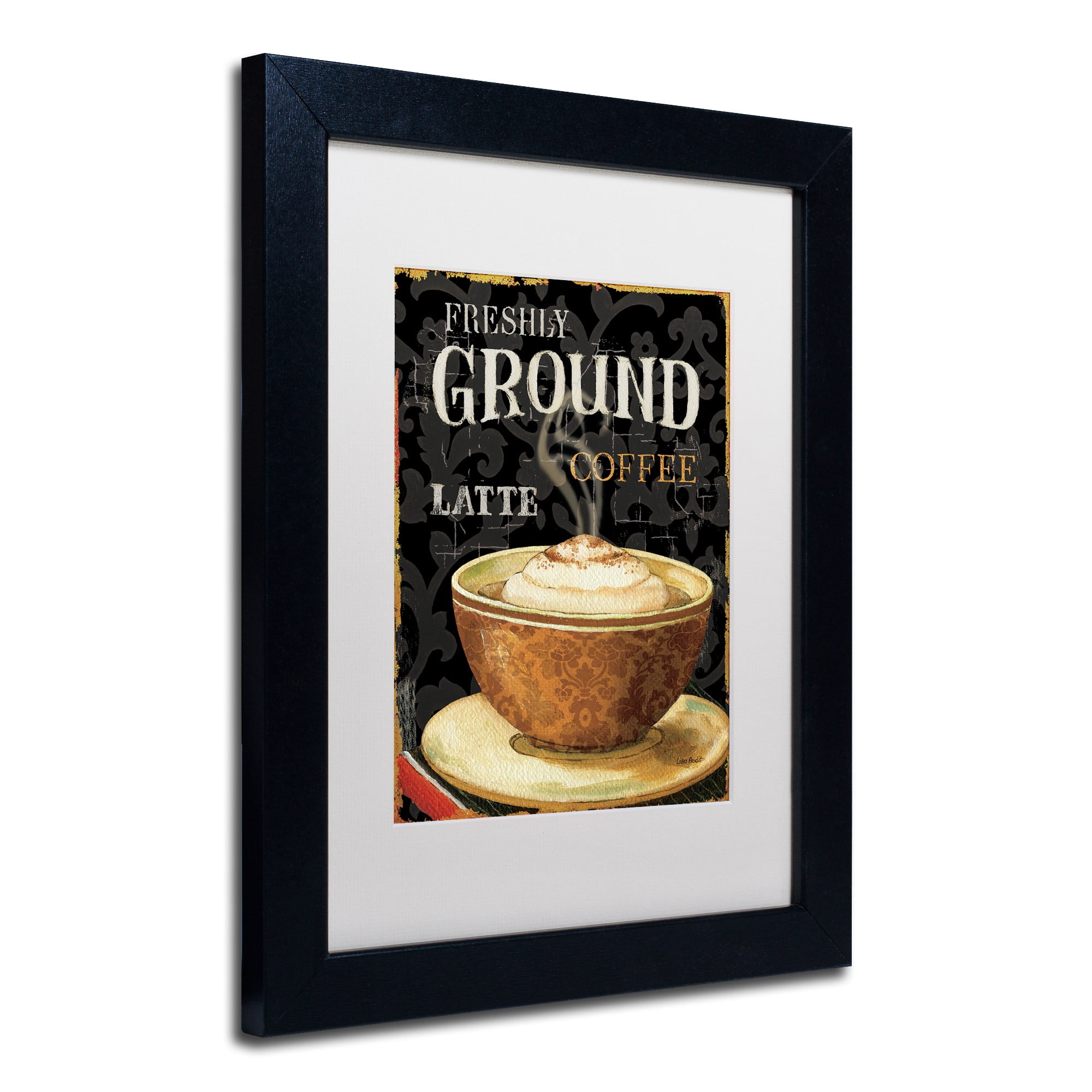 Trademark Fine Art "Today's Coffee II" Canvas Art by Lisa Audit, White Matte, Black Frame