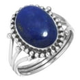 thumbnail image 1 of 925 Sterling Silver Ring For Women Blue Genuine Lapis Lazuli Gemstone Silver Ring Size 10.5 September Birthstone Fashion Silver Ring Size 10.5 Engagement Gift For Women Gemstone 925 Silver Jewelry, 1 of 6