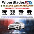 thumbnail image 2 of 2017 Honda Accord Beam Wiper Blades Wipers w/2yr Warranty (Set of 2) (WiperBladesUSA), 2 of 5