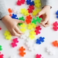 thumbnail image 3 of Plus Plus - Grande - Tubo de juego abierto - Mezcla de colores neón de 15 piezas - Tallo de construcción - Bloques de rompecabezas grandes entrelazados para niños pequeños y preescolares, 3 of 5