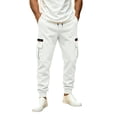 thumbnail image 6 of MXALUOB Men's Cargo Joggers Elastic Waist Drawstring Utility Winter Pants Solid Color Cinch Bottom Casual Trousers with Multi Pockets, 6 of 6