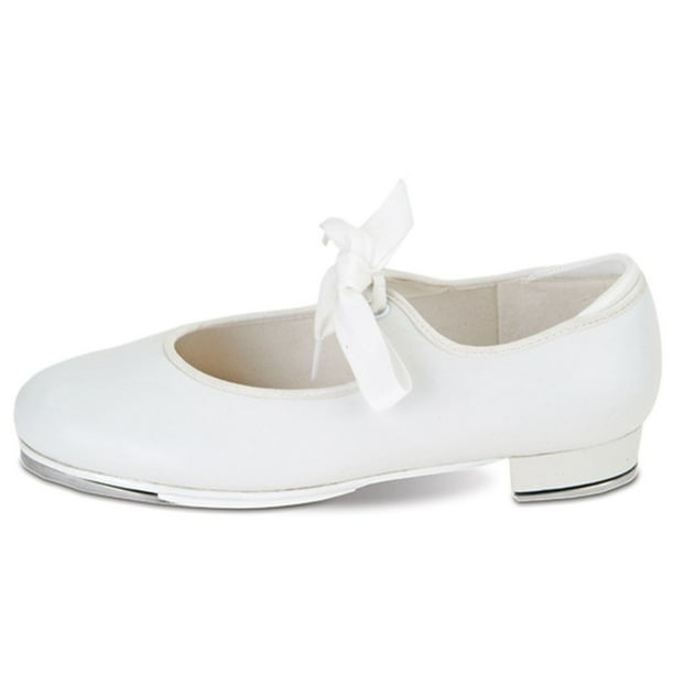 Danshuz Danshuz Little Girls Size 1 White Patent Grosgrain Ribbon Tap Shoes