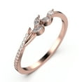 thumbnail image 2 of 10K Rose GoldMarquise Cut Diamond Moissanite Wedding Band, Leaf Style, Half Eternity, Classic Engagement Jewelry, 0.16ct Anniversary Gift, 2 of 4