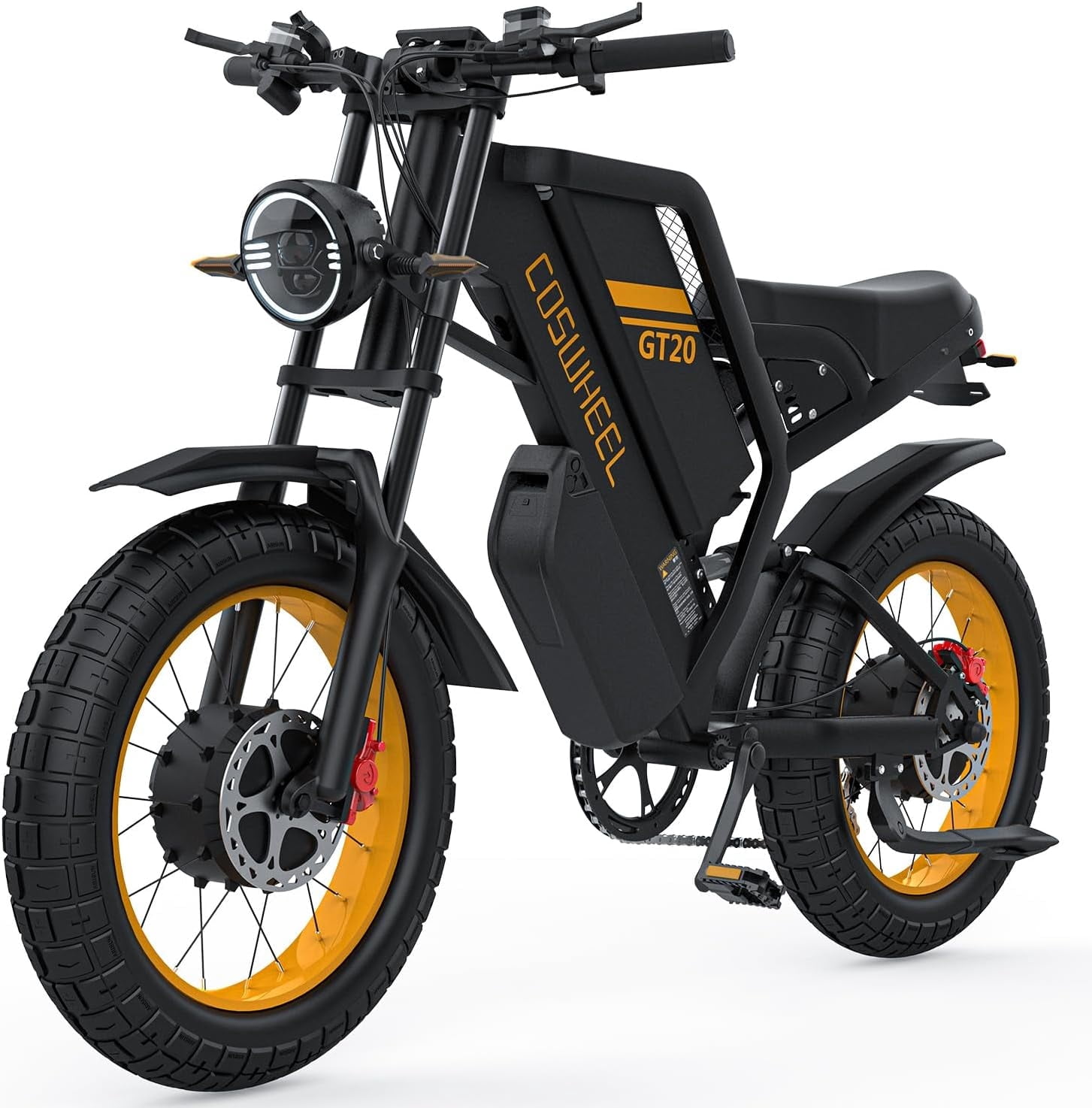 3000W(Peak) Dual Motor COSWHEEL GT20 Pro Electric Bike for Adults,48V40AH Removable Dual Battery,Max 93-145 Miles Electric Motorcycle, 7-Speed, 20" x 4.0 Fat Tire Ebikes for Adults