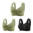 thumbnail image 2 of Itsame 3 Pack Everyday Sports Bra Set womens Full Support Bra Comfortable Breathable Wireless Comfort Bralette Set Green Size S, 2 of 5