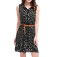 thumbnail image 3 of MODA NOVA Juniors Printed Half Placket Sleeveless Belted Dress, 3 of 7